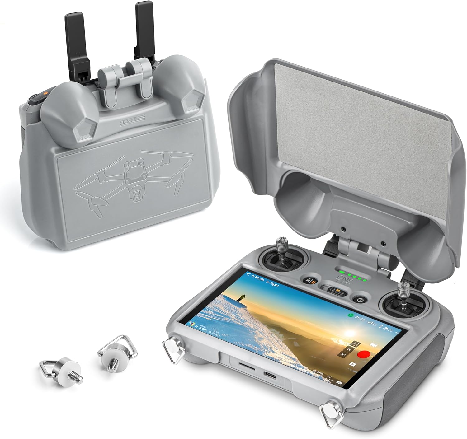 STARTRC RC 2 Pack Sunshade Screen Protector for DJI Mini 4 Pro/Air 3S/Air 3/Neo, 3-IN-1 Sunshade Screen Cover for DJI RC 2 Accessories, Full Protection Drone Controller(ONLY for RC 2)