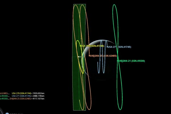 Due satelliti militari cinesi potrebbero eseguire una nuova manovra osservati da due satelliti spia statunitensi