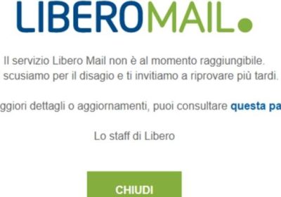 Libero Mail down, il servizio di posta elettronica non funziona: cosa succede