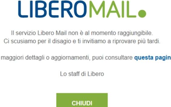 Libero Mail down, il servizio di posta elettronica non funziona: cosa succede