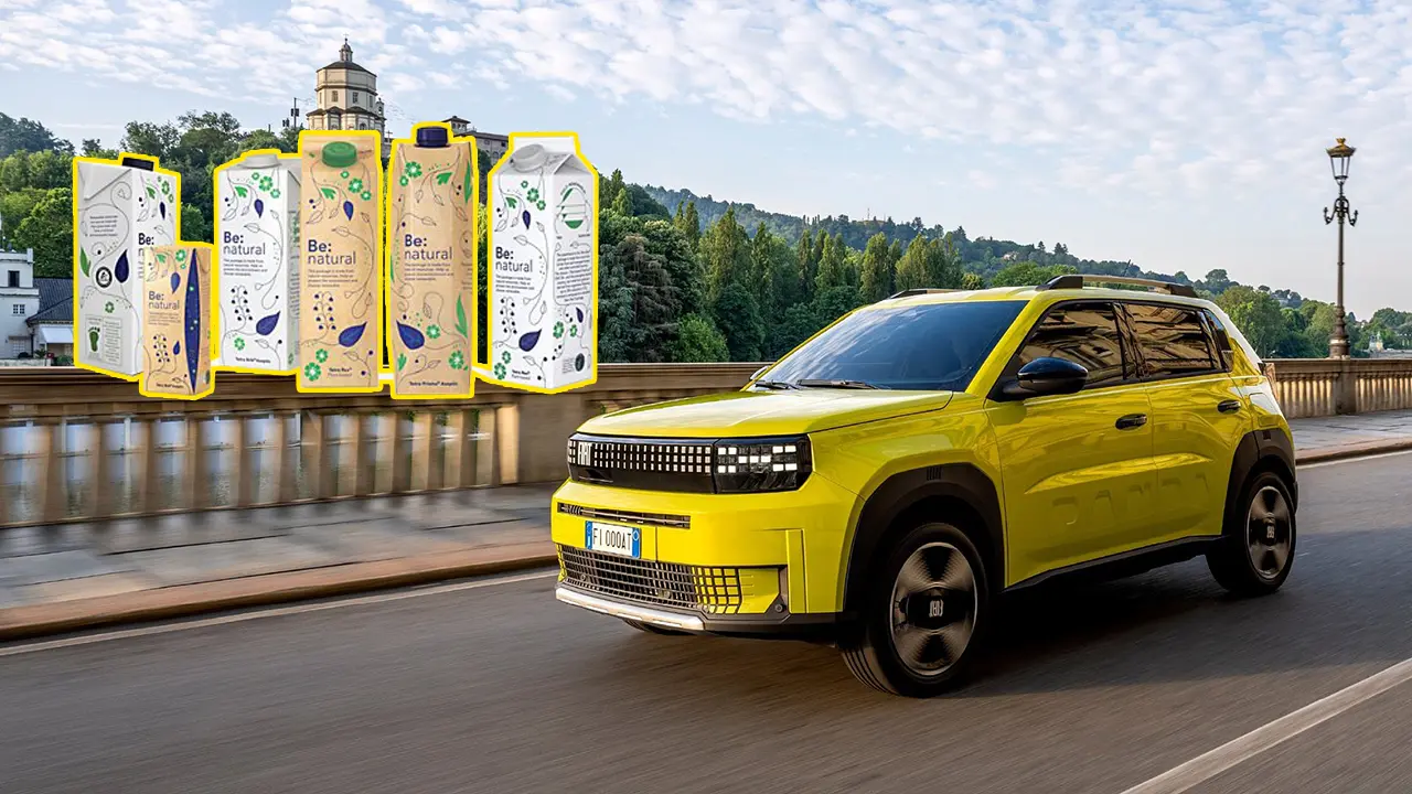 Nella Fiat Grande Panda ci sono 140 cartoni Tetra Pak riciclati a nuova vita