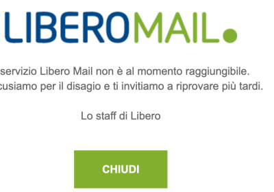Libero Mail è in down