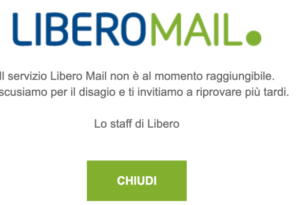 Libero Mail è in down
