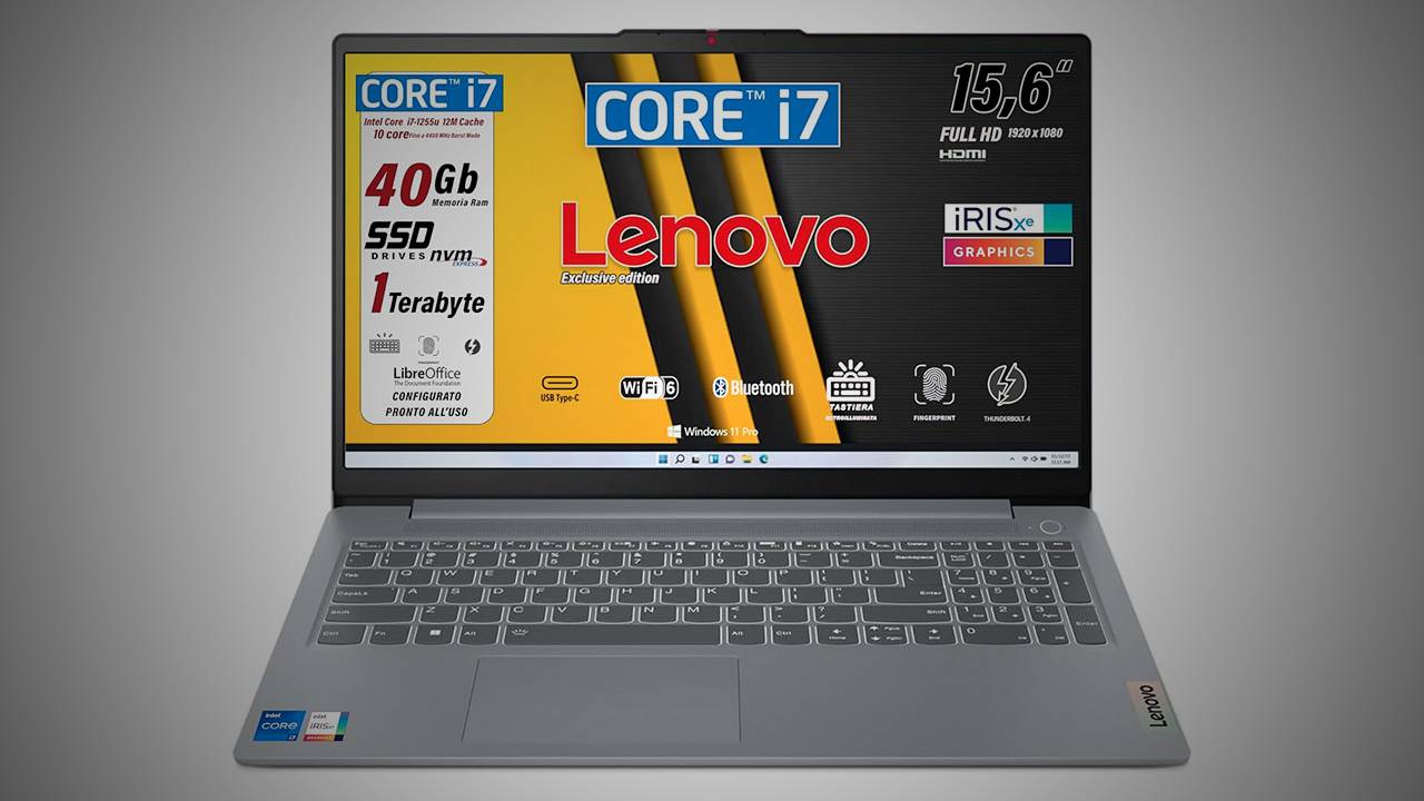 Una super offerta Amazon: portatile Lenovo con Intel i7, 40GB di RAM e SSD da 1TB a meno di 810€