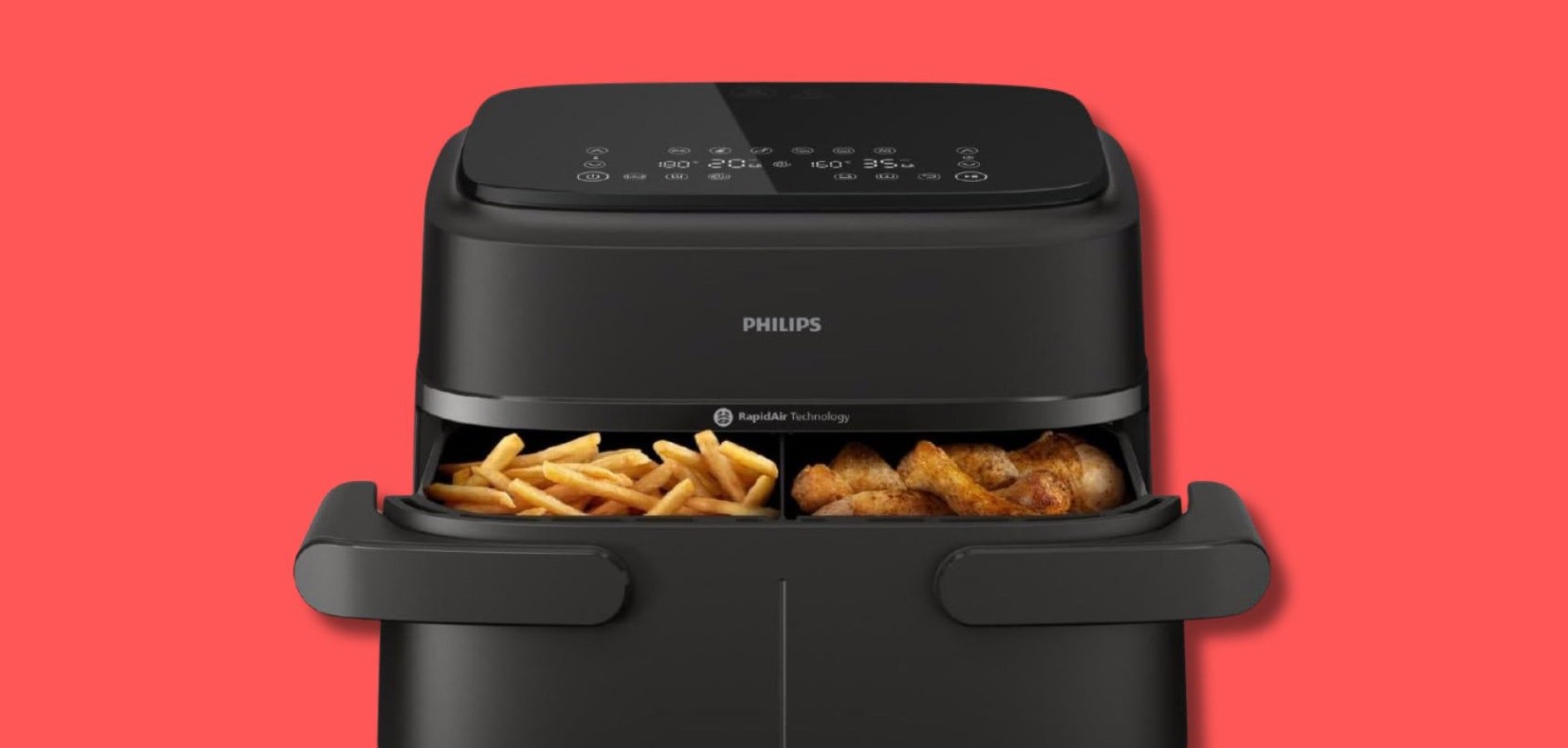 Friggitrici ad aria con doppio cestello per cucinare due pietanze in metà tempo