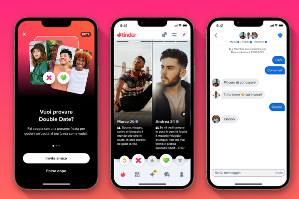 Tinder lancia una nuova funzione per le uscite a quattro