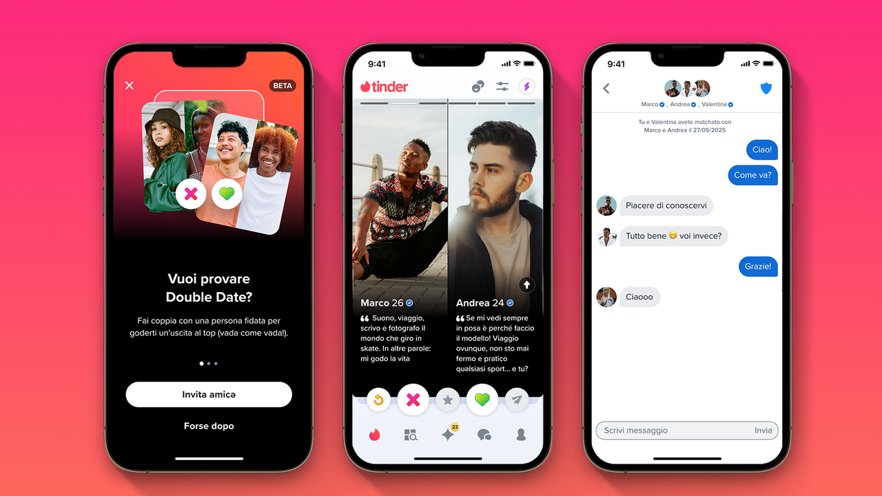 Tinder lancia una nuova funzione per le uscite a quattro