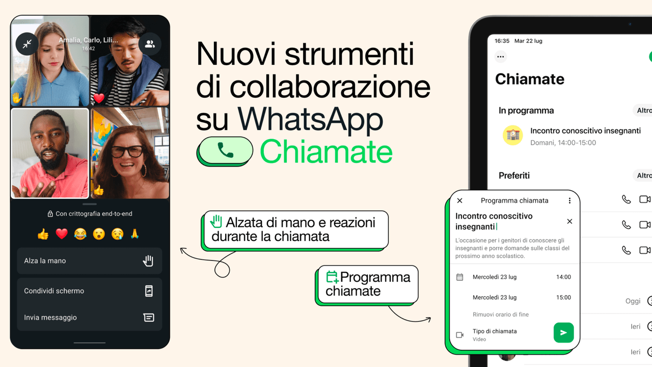 Whatsapp, come funzionano le chiamate di gruppo, l’ultima novità della app di messaggistica