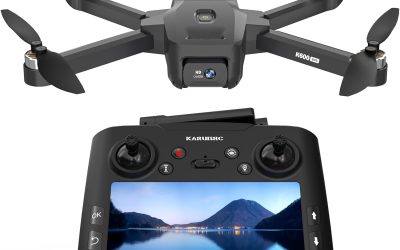GPS Drone with Camera LCD Screen 4.5 Inches Remote Control, Professional FPV Drone with Automatic Return Follow Me, Circular Flight for Beginners Adults, Carrying Case, 32GB SD Card