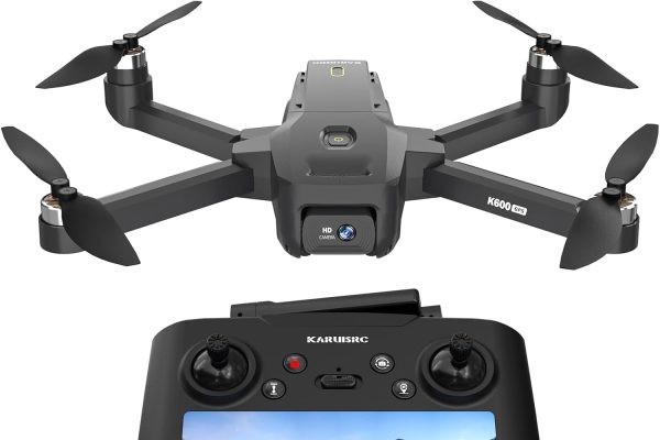 GPS Drone with Camera LCD Screen 4.5 Inches Remote Control, Professional FPV Drone with Automatic Return Follow Me, Circular Flight for Beginners Adults, Carrying Case, 32GB SD Card