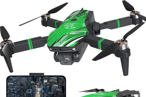 TTROARDS Drone with 1080P Camera for Adults, 270° Obstacle Avoidance Brushless Motor Level 3 Wind Resistance, Foldable RC Quadcopter Drones for Beginners (Green)