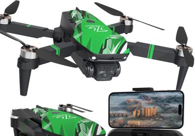 TTROARDS TT19 Droni con Motore Brushless, Drone con Fotocamera 4K, Funzione di Prevenzione Degli Ostacoli, Resistenza al Vento di Livello 3, Quadricottero Pieghevole per Principianti, Verde