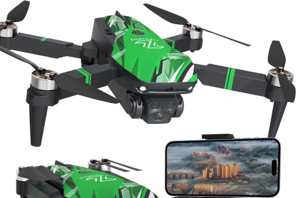 TTROARDS TT19 Droni con Motore Brushless, Drone con Fotocamera 4K, Funzione di Prevenzione Degli Ostacoli, Resistenza al Vento di Livello 3, Quadricottero Pieghevole per Principianti, Verde