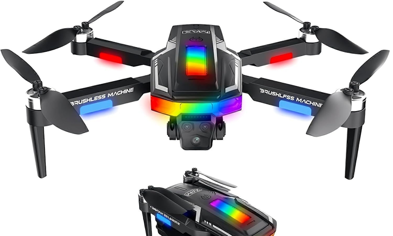 Gerbala Foldable Brushless Drone for Beginners – Takeoff/Landing with Button, Dual Camera, Gravity Sensor, 3D Flip, Follow Me – Wi-Fi FPV Drone with 1080P HD Camera and 2 Batteries