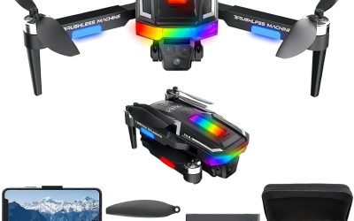Gerbala Foldable Brushless Drone for Beginners – Takeoff/Landing with Button, Dual Camera, Gravity Sensor, 3D Flip, Follow Me – Wi-Fi FPV Drone with 1080P HD Camera and 2 Batteries
