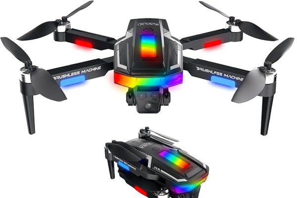 Gerbala Foldable Brushless Drone for Beginners – Takeoff/Landing with Button, Dual Camera, Gravity Sensor, 3D Flip, Follow Me – Wi-Fi FPV Drone with 1080P HD Camera and 2 Batteries