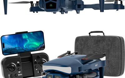 Karuisrc Professional Adult Drone Long Distance Blue LED Electric Adjustable Camera, Brushless Motor Drone FPV Gravity Control Gesture Selfie Headless Mode, Modular Battery