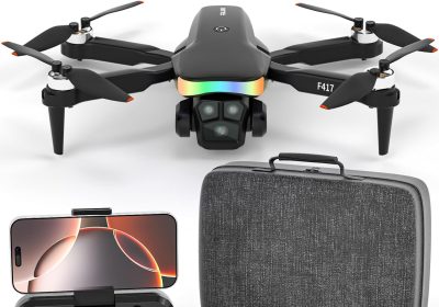 Mini Drone with 1080P Adjustable Electric Lens 90° RGB LED for Adults and Beginners, FPV Drone Gesture Control/Gravity Control, Headless Mode Altitude Stable Flight Waypoint, 3D Flip