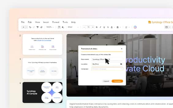 Synology Office Suite si rinnova: l’I.A. è integrata