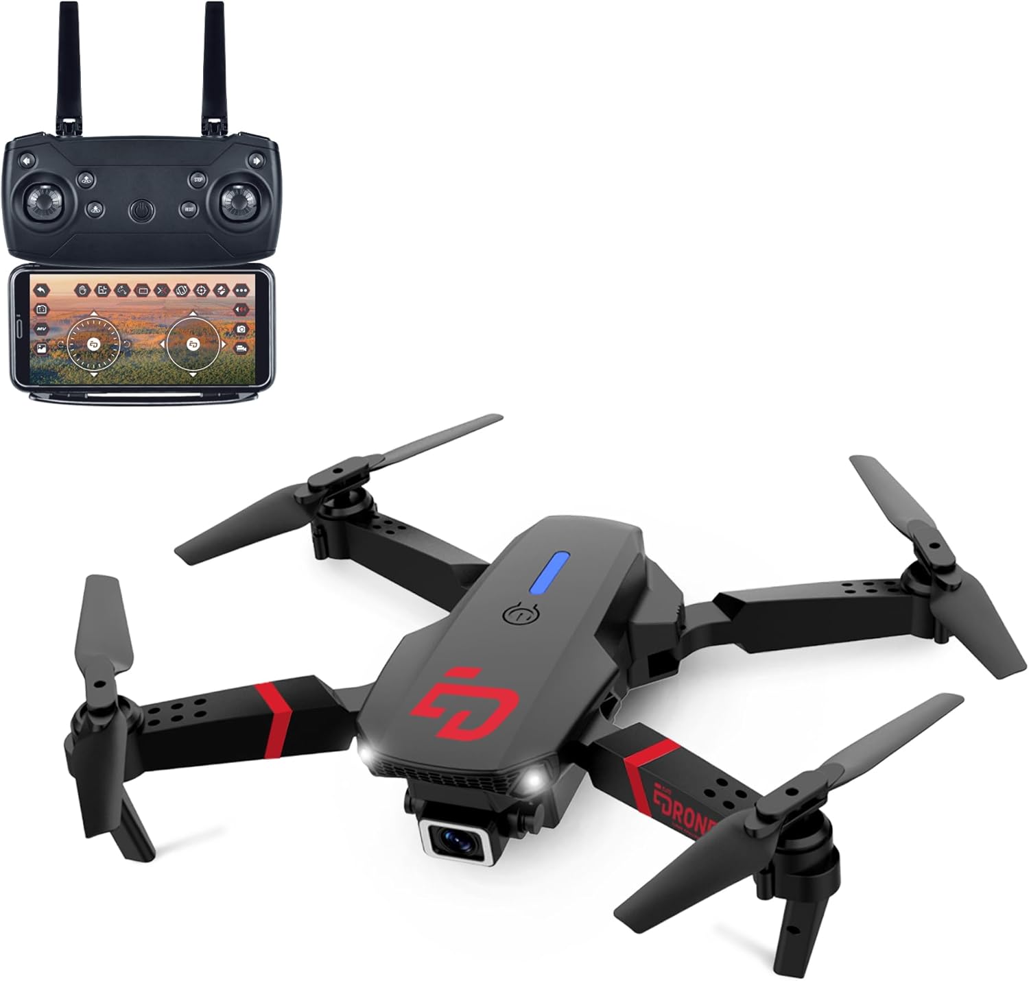 TURBO CHALLENGE – Elite Drone MKX – Drone – 400318 – Flying Device – Black – 2 Rechargeable Batteries included – Plastic – Gift – Birthday – Bright – Video – From 8 years