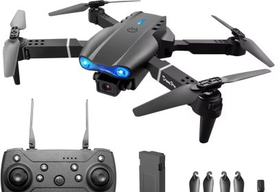 E99 Beginner Drone with Dual Camera 2 Battery, One Key Takeoff/Landing, 1800mAh Battery, 39″