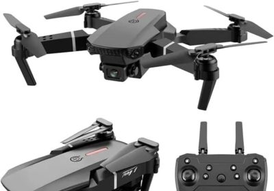 E88 Foldable Beginner Drone with Dual Camera 3 Batteries, WiFi FPV, Carrying Case and Spare Parts, Black