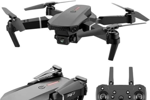 E88 Foldable Beginner Drone with Dual Camera 3 Batteries, WiFi FPV, Carrying Case and Spare Parts, Black