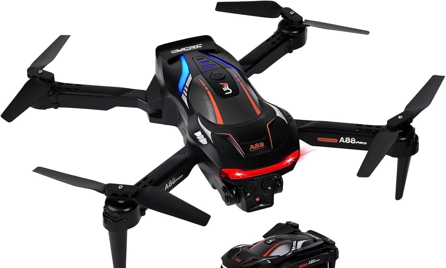 Wi-Fi FPV Drone for Kids and Beginners, Foldable Drone with HD Camera & 2 Batteries – One Key Takeoff/Landing, 360° Flip , 120° Wide Angle, Follow Me