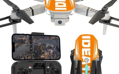 LE-IDEA IDEA12 Foldable Drone with 1080P Camera for Adults, Mini Drone with Dual Camera, Optical Flow Positioning, Headless Mode, RC Quadcopter for Beginners Adults (Orange)