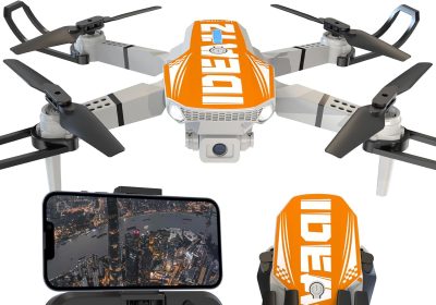 LE-IDEA IDEA12 Foldable Drone with 1080P Camera for Adults, Mini Drone with Dual Camera, Optical Flow Positioning, Headless Mode, RC Quadcopter for Beginners Adults (Orange)