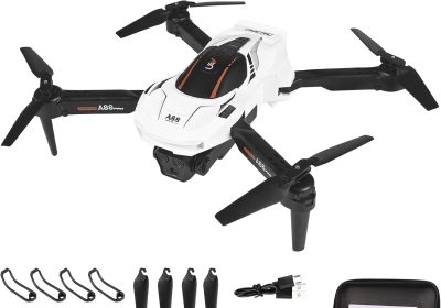 A88 Mini Drone for Kids with 1080P HD FPV Camera with Altitude Maintain, RC Quadcopter Drones with LED Lights and 2 Batteries, Toy Gift for Boys and Girls (Weiß)