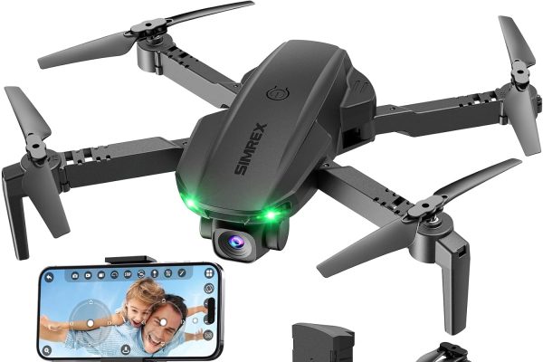 SIMREX 1080P Camera Drone, Altitude Hold Quadcopter, One-Key Boot Drone, Waypoint Flight, 3D Flip, 3 Speed, Remote Control Drone for Kids and Adults, Black
