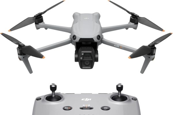 DJI Air 3S (RC-N3) 4K Camera Drone, Two Camera Drone with 1″ Wide Angle CMOS Camera, 4K/60fps HDR Video and 14 Stop Dynamic Range, 45 Minutes Flight Time, 20km Transmission Distance