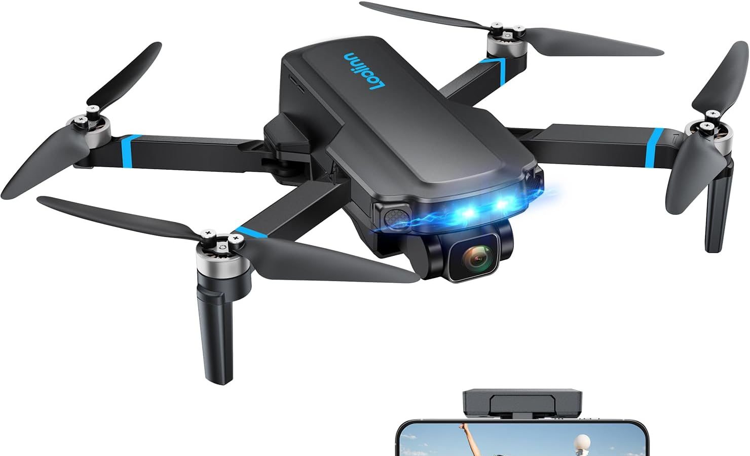 Loolinn Drone with 4K Camera as a Gift for Beginners and Experts – Two Batteries, 40 Minutes Flight, 4K UHD Camera, Supports Panoramic and Time-Lapse Photography, Under 250g – Gift Idea