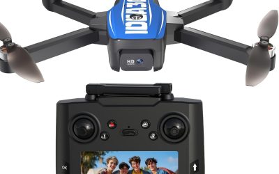 LE-IDEA GPS Drone with 4K Camera, IDEA36LCD Foldable Drone with LCD Screen Brushless Motor, Positioning Luminous Current Headless Mode, FPV Quadrocopter for Beginners