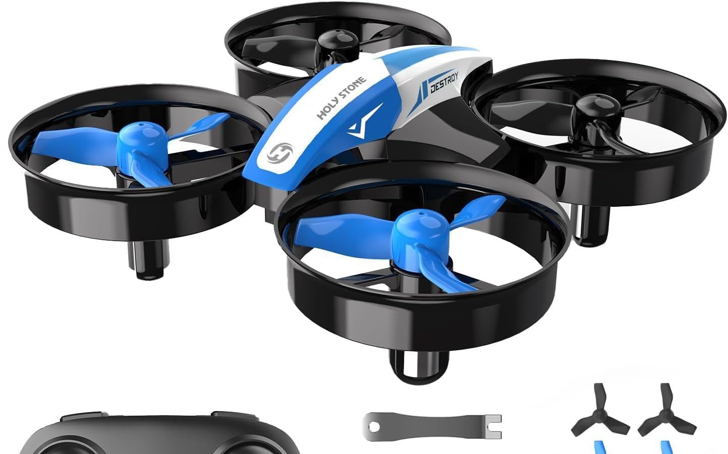 Holy Stone HS210 Mini Drone for Kids and Beginners RC Nano Quadcopter Indoor Small Helicopter with Automatic Hovering, 3D Flip and 3 Batteries, Great Toy Gift for Boys and Girls, Blue