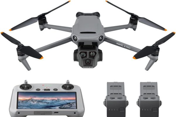 DJI Mavic 3 Pro Fly More Combo with DJI RC (Remote Control with Screen), Triple Camera Drone and Hasselblad with 4/3 CMOS, Video Transmission Up to 15 Km, 3 Batteries, Charging Station etc.