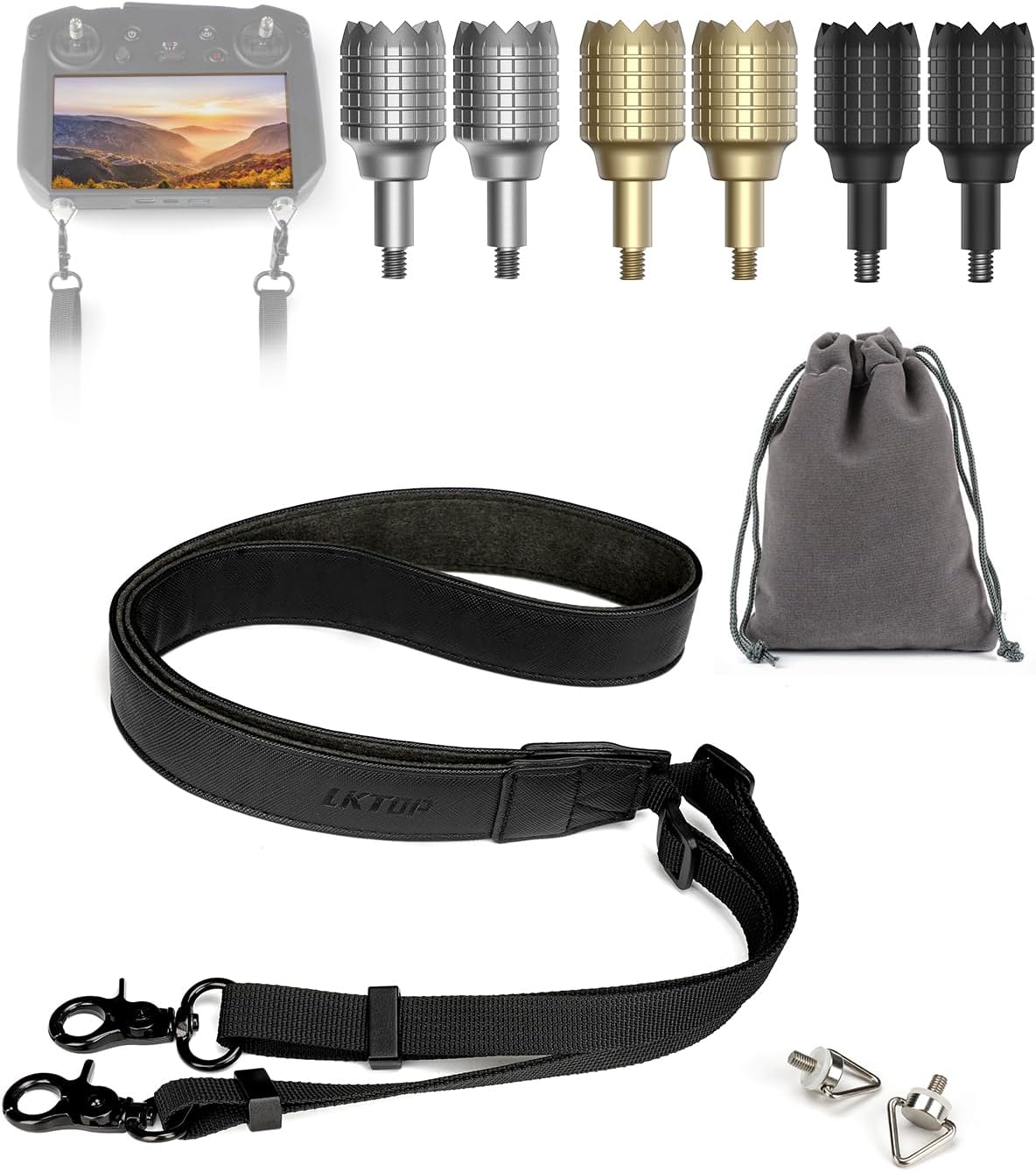 LKTOP Neck Strap + Joystick for DJI RC Pro Neck Controller for DJI Mini 3 Pro, Air 2S, Mavic 3/Cine/Classic/Pro/Pro Cine Drone Accessories(1PC+3Pairs)