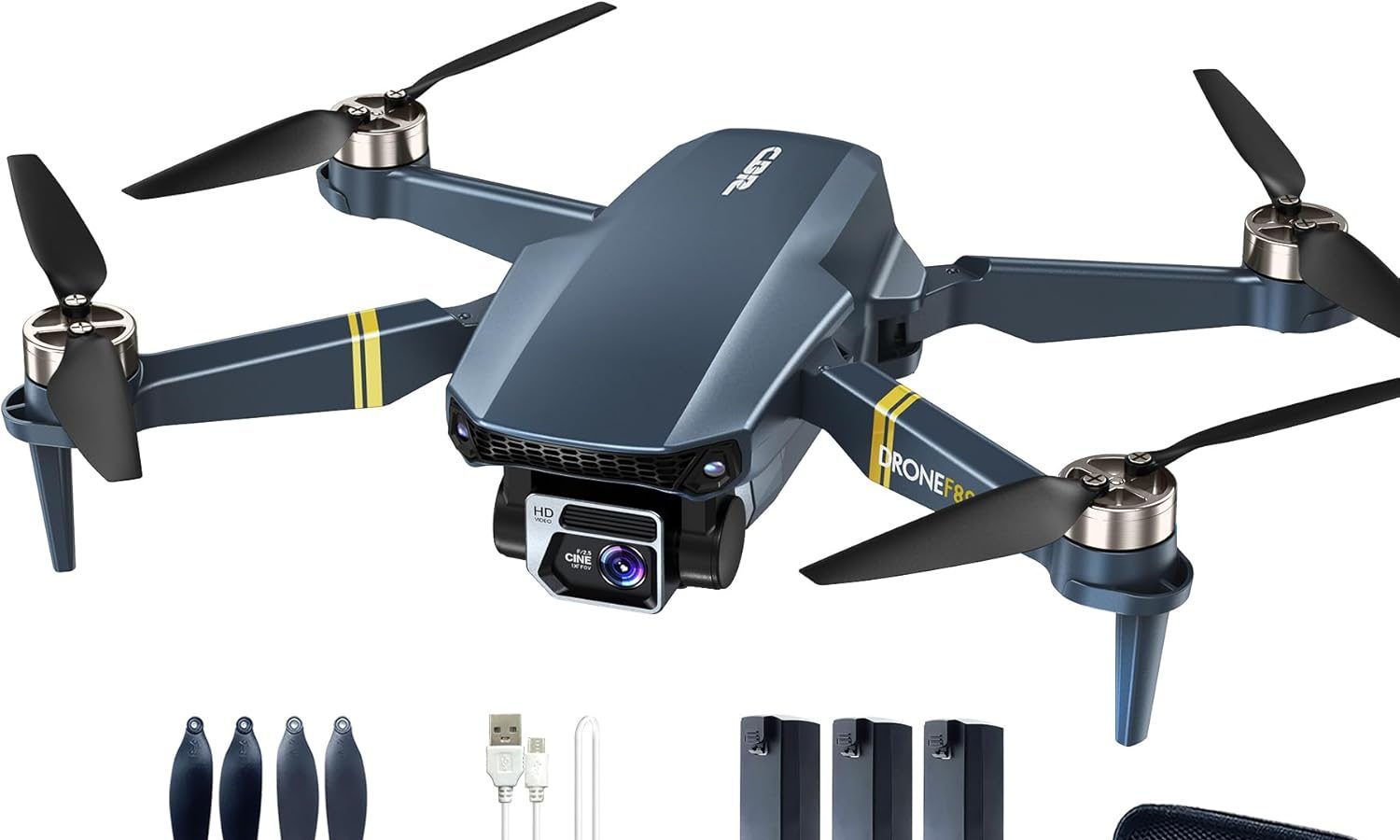 Foldable Drone for Beginners with Camera – 800m Range, 60+ Min Flight, WiFi FPV, 4K HD, Brushless Motor, Auto Hover, Auto Follow (3 Batteries)