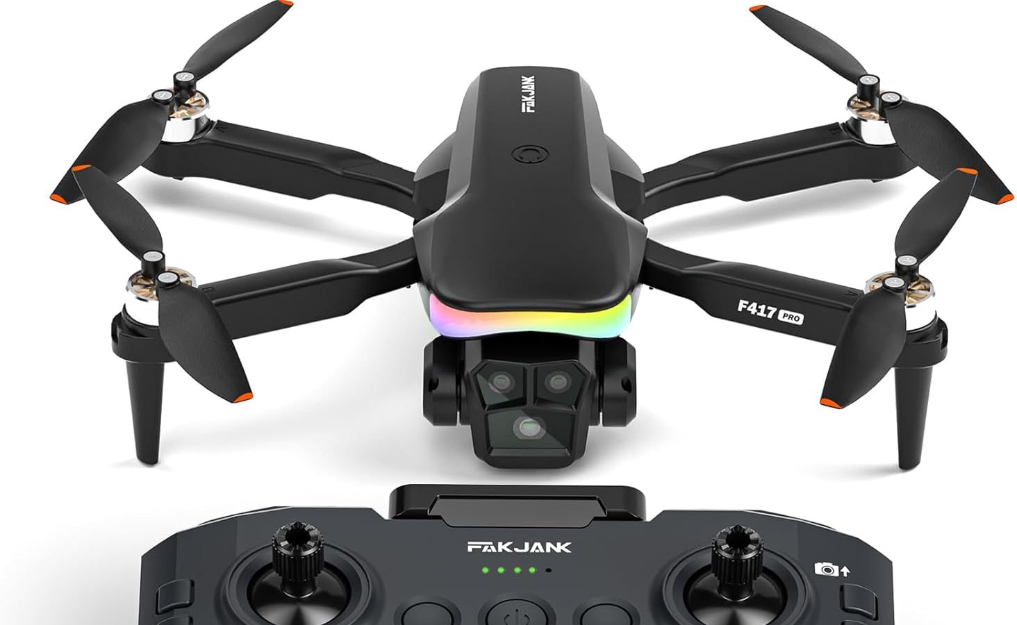 Drone with 1080P Camera Screen with Remote Control, RGB LED Light Drone FPV Quadcopter for Adults Beginners, Headless Mode, Altitude Maintain, Optical Flow Positioning