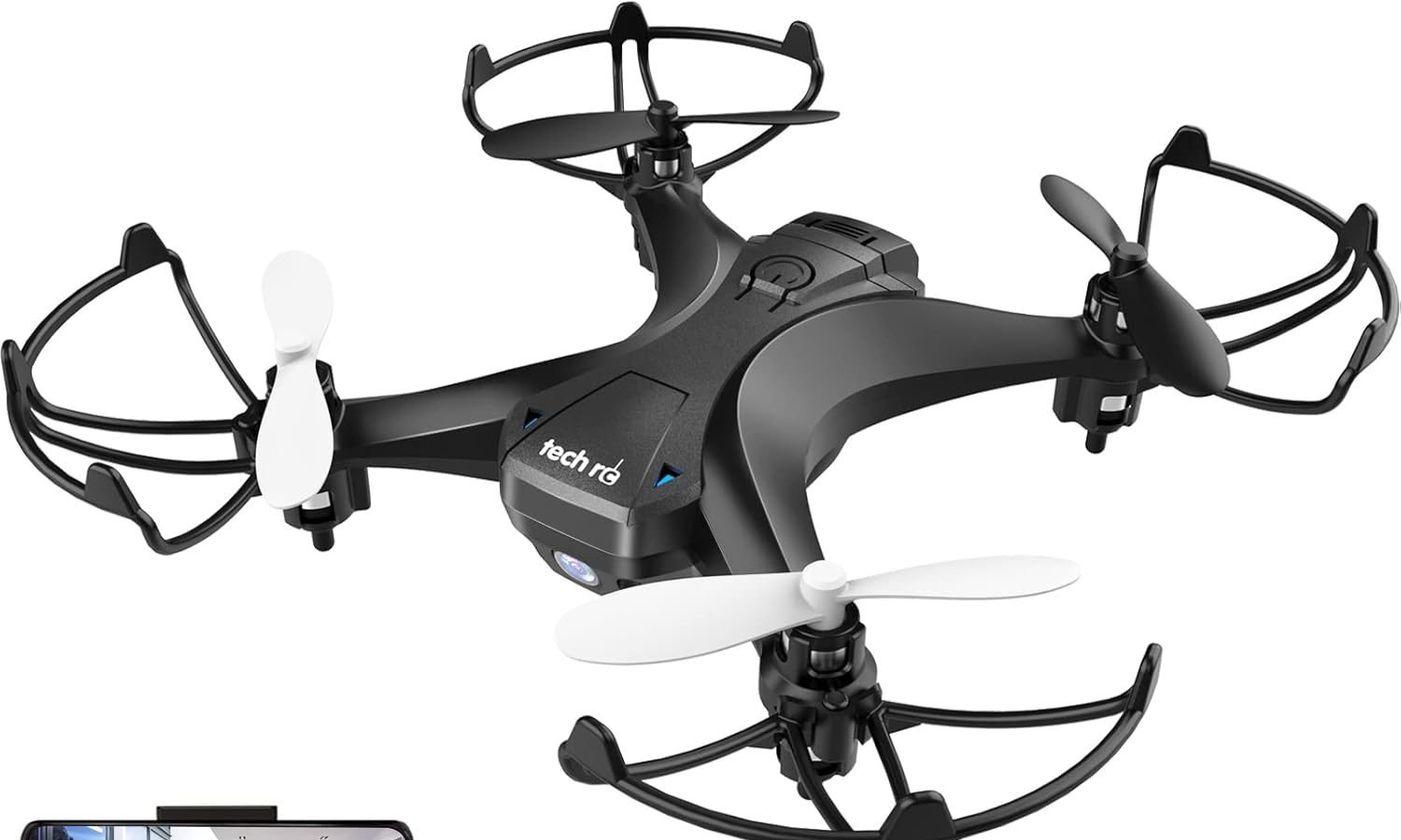 tech rc Mini Drone with HD Camera with Two Batteries Altitude Suspension Function, One Button Take Off/Landing, Headless Mode 360° Protections for Children and Beginners Good Gift