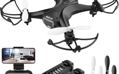 tech rc Mini Drone with HD Camera with Two Batteries Altitude Suspension Function, One Button Take Off/Landing, Headless Mode 360° Protections for Children and Beginners Good Gift