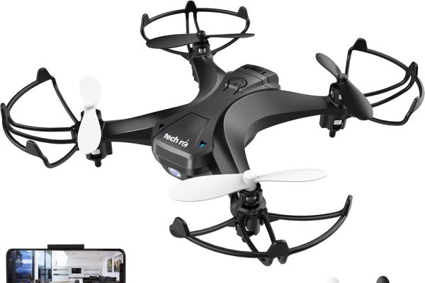 tech rc Mini Drone with HD Camera with Two Batteries Altitude Suspension Function, One Button Take Off/Landing, Headless Mode 360° Protections for Children and Beginners Good Gift