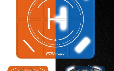 FPVtosky 20″ Foldable Drone Landing Pad Weighted Helicopter Compatible with DJI Mini 3 Pro/Mini 2/Mavic 3, Air 2s/Avata/FPV/Phantom/Inspire Drone, Universal Drone Accessory