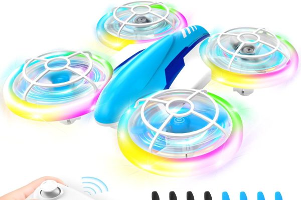 YIKANWEN Kids Drone, Mini Drone with Remote Control for 6 7 8 9 10+ Years, Kids, RC Plane Toy with LED Lights and Batteries, Suitable for Indoor and Outdoor Use