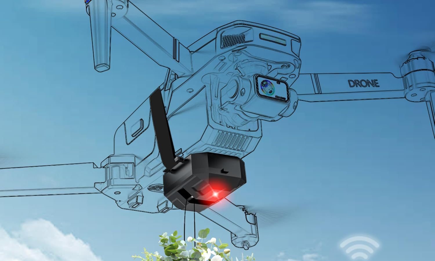 Drone Airdrop System for DJI Mini 4 Pro/Mini 2 SE/Air 3/Mini 3 Pro/Mavic 2/2S/3 Phantom 3 4/4 Pro Transport Release Delivery Device Payload for Wedding Scene Fishing Bait & Rescue