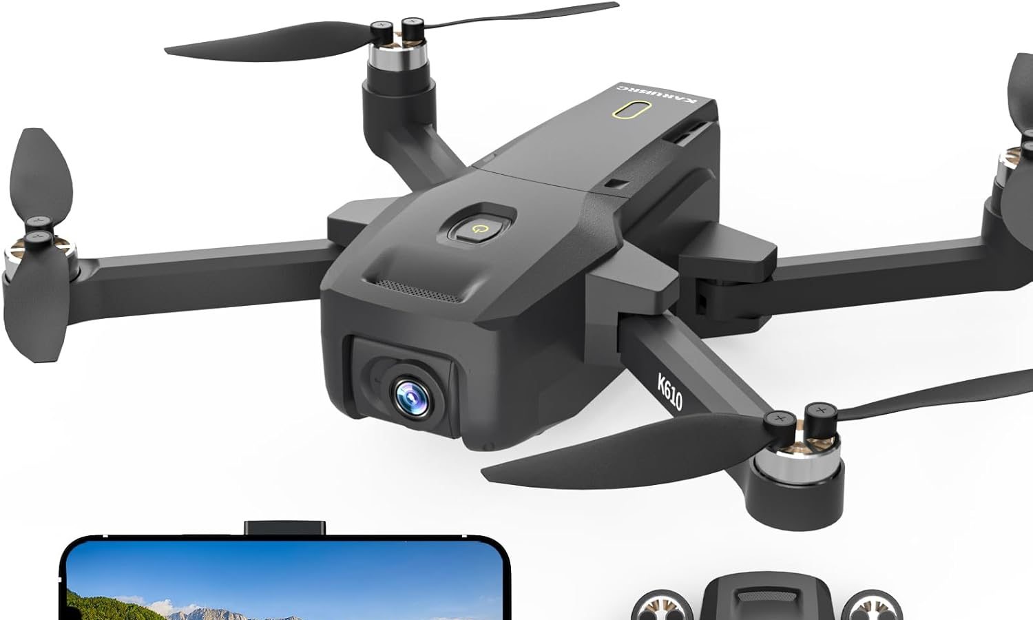 Karuisrc Drono GPS with 4 K Professional Adult Beginners, Quadcopter Drone Follow Me with Automatic Return, Circle Fly Positioning of Optical Flow, Automatic Hover Modulaire Accu