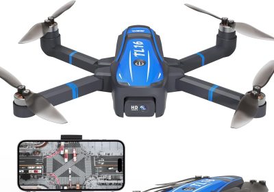 TL16 Drone with 4K Camera for Adults, Optical Flow Positioning Brushless Motor, Gesture Control Drones for Beginners Quadcopter RC Folding, Blue