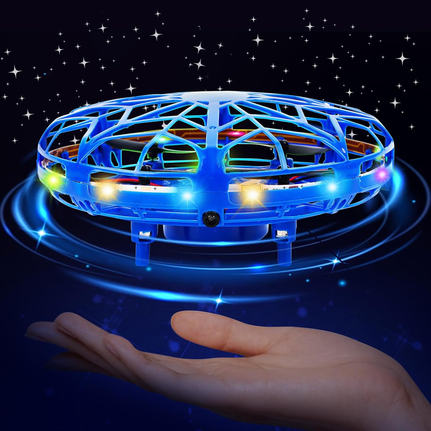 UFO Mini Drone – Flying Ball Hand Controlled Flying Toy 360° Rotating with LED Light Indoor Outdoor Gift for Kids Boys Girls 6 7 8 9 10+ Years