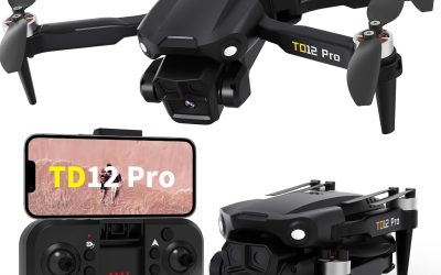 Drone con Fotocamera 4K, Droni per Adulti Livello 3 Resistenza al Vento Posizionamento Ottico Motore Brushless ESC Regolabile a 90°, Quadricottero RC Pieghevole per Principianti, TD12Pro